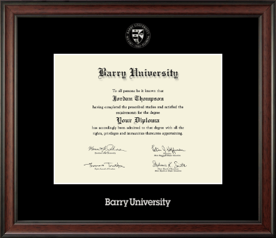 Barry University diploma frame - Silver Embossed Diploma Frame in Studio