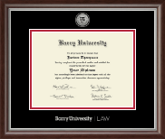 Barry University diploma frame - Silver Engraved Medallion Diploma Frame in Devonshire
