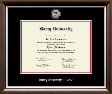 Barry University diploma frame - Silver Engraved Medallion Diploma Frame in Devonshire