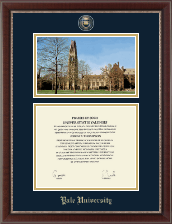 Yale University diploma frame - Campus Scene Masterpiece Diploma Frame in Chateau