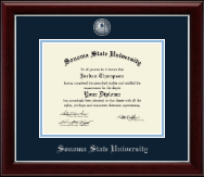 Sonoma State University Masterpiece Medallion Diploma Frame in Gallery Silver