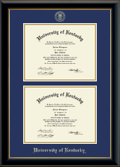 University of Kentucky diploma frame - Double Diploma Frame in Onyx Gold