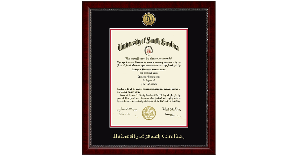 Gold Engraved Medallion Diploma Frame