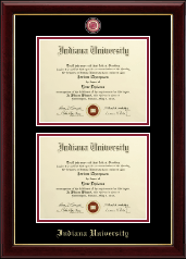 Indiana University Bloomington Masterpiece Medallion Double Diploma Frame in Gallery