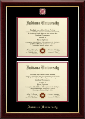 Indiana University Bloomington diploma frame - Masterpiece Medallion Double Diploma Frame in Gallery