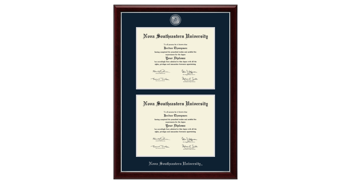 Masterpiece Medallion Double Diploma Frame in Gallery Silver Nova