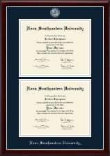 Nova Southeastern University  Masterpiece Medallion Double Diploma Frame in Gallery Silver