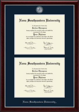 Nova Southeastern University diploma frame - Masterpiece Medallion Double Diploma Frame in Gallery Silver