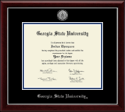 Georgia State University Silver Engraved Medallion Diploma Frame in Gallery Silver