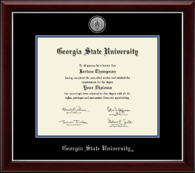 Georgia State University diploma frame - Silver Engraved Medallion Diploma Frame in Gallery Silver