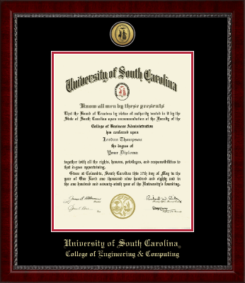 University of South Carolina diploma frame - Gold Engraved Medallion Diploma Frame in Sutton