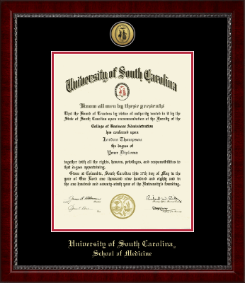 University of South Carolina diploma frame - Gold Engraved Medallion Diploma Frame in Sutton