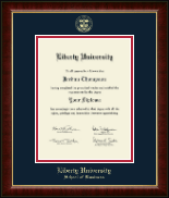 Liberty University Gold Embossed Diploma Frame in Murano