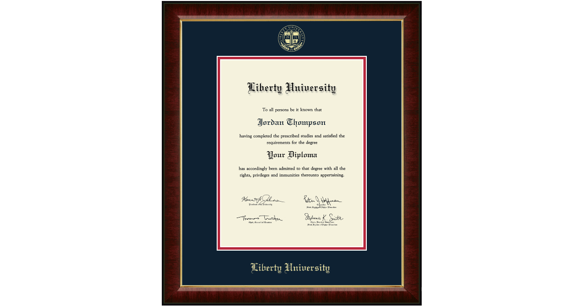 Masters/PhD Gold Embossed Diploma Frame in Murano Liberty University