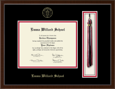 Emma Willard School diploma frame - Tassel & Cord Diploma Frame in Delta