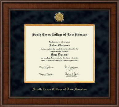 South Texas College of Law Houston diploma frame - Presidential Gold Engraved Diploma Frame in Madison