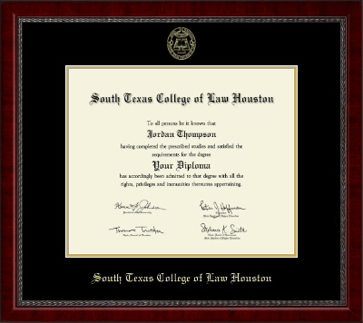 South Texas College of Law Houston diploma frame - Gold Embossed Diploma Frame in Sutton