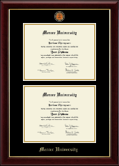 Mercer University Masterpiece Medallion Double Diploma Frame in Gallery