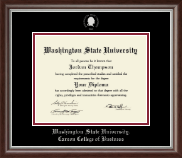 Washington State University Silver Embossed Diploma Frame in Devonshire