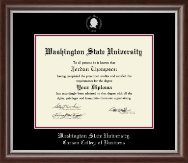 Washington State University diploma frame - Silver Embossed Diploma Frame in Devonshire