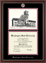 Washington State University diploma frame - Campus Scene Masterpiece Diploma Frame in Chateau