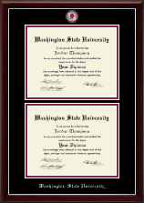 Washington State University Masterpiece Medallion Double Diploma Frame in Gallery Silver