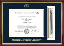 Western Governors University Tassel Edition Diploma Frame in Southport Gold