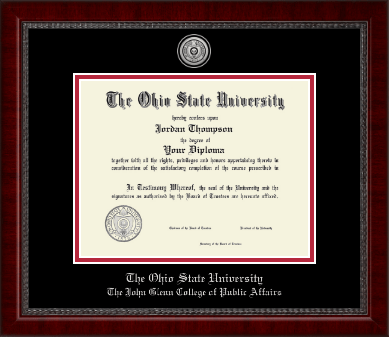 The Ohio State University diploma frame - Silver Engraved Medallion Diploma Frame in Sutton