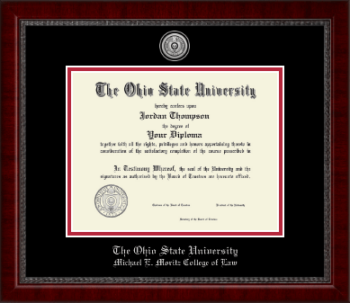 The Ohio State University diploma frame - Silver Engraved Medallion Diploma Frame in Sutton