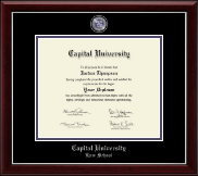 Capital University Law School Masterpiece Medallion Diploma Frame in Gallery Silver