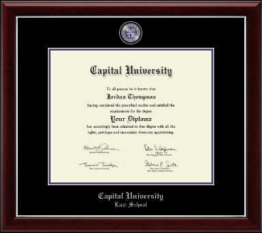 Capital University Law School diploma frame - Masterpiece Medallion Diploma Frame in Gallery Silver