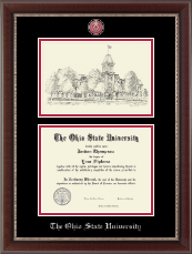The Ohio State University diploma frame - Campus Scene Masterpiece Diploma Frame in Chateau