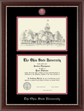 The Ohio State University diploma frame - Campus Scene Masterpiece Diploma Frame in Chateau