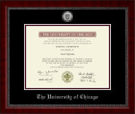 University of Chicago Silver Engraved Medallion Diploma Frame in Sutton