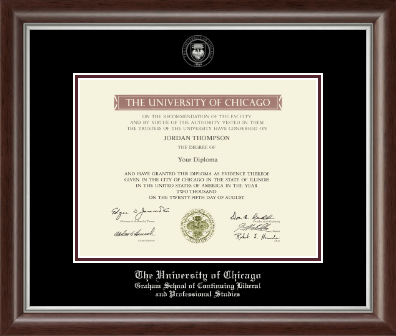 University of Chicago diploma frame - Silver Embossed Diploma Frame in Devonshire
