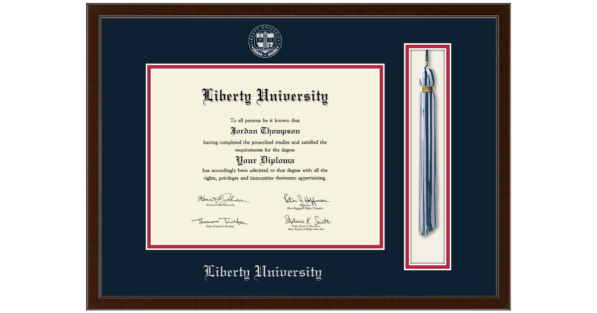 Tassel & Cord Diploma Frame in Delta Liberty University Item 320872 from Liberty University