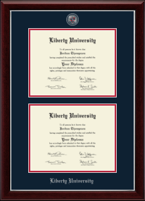 Liberty University diploma frame - Masterpiece Medallion Double Diploma Frame in Gallery Silver