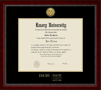Emory University diploma frame - Gold Engraved Medallion Diploma Frame in Sutton