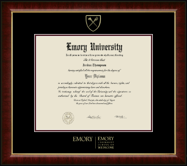 Emory University diploma frame - Gold Embossed Diploma Frame in Murano