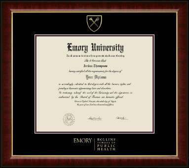 Emory University diploma frame - Gold Embossed Diploma Frame in Murano
