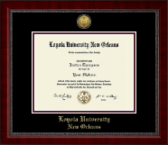 Loyola University New Orleans Gold Engraved Medallion Diploma Frame in Sutton