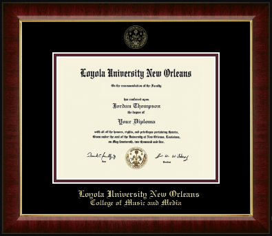 Loyola University New Orleans diploma frame - Gold Embossed Diploma Frame in Murano