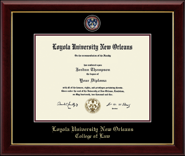 Loyola University New Orleans diploma frame - Masterpiece Medallion Diploma Frame in Gallery
