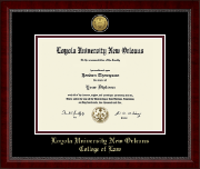Loyola University New Orleans Gold Engraved Medallion Diploma Frame in Sutton
