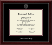 Rosemont College Silver Embossed Diploma Frame in Gallery Silver