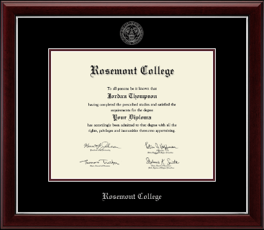 Rosemont College diploma frame - Silver Embossed Diploma Frame in Gallery Silver