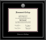 Rosemont College diploma frame - Silver Engraved Medallion Diploma Frame in Onyx Silver