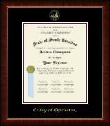 College of Charleston Gold Embossed Diploma Frame in Murano