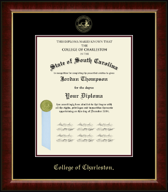 College of Charleston diploma frame - Gold Embossed Diploma Frame in Murano