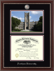 Fordham University diploma frame - Campus Scene Masterpiece Diploma Frame in Chateau